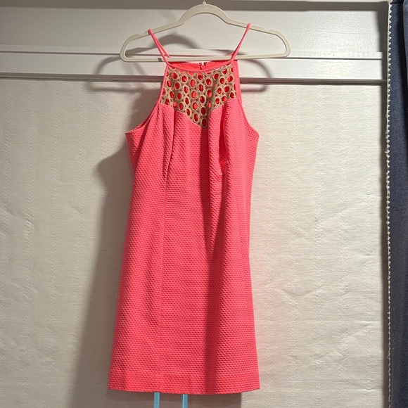 Lilly Pulitzer Pink Mini Dress with Gold Accents - Picture 1 of 4